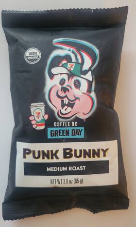 7 Eleven 052548724672 Coffee By Green Day Punk Bunny 3oz Bag Medium Roast Exp 06/26 Organic