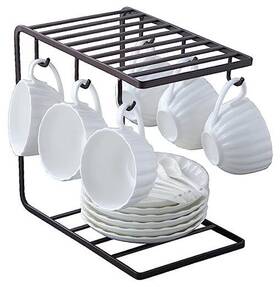 8541993775 7u Metal Mug Tree Holder Stand For Counter 6 Hooks Coffee Cup Display Hanger Rack