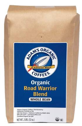 Adams Organic Coffees 763507001009 Coffee Road Warrior Blend 2 Pound
