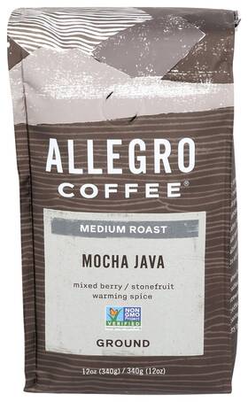 Allegro Coffee 014321111420 Mocha Java Ground 12 Oz