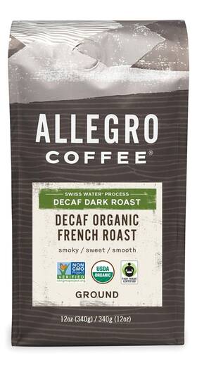 Allegro Coffee 014321113004 Decaf Organic French Roast Ground 12 Oz Pack Of 1