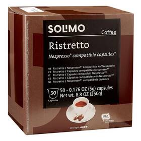 704190 Amazon Brand - Solimo Ristretto Dark Roast Capsules For Original Brewers 50 Count Single Pack