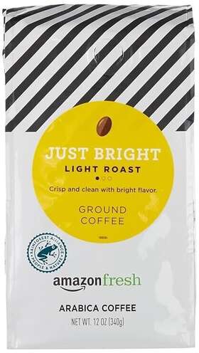 Amazon Fresh 195515006569 Amazonfresh Just Bright Ground Coffee Light Roast 12 Ounce