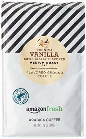 Amazon Fresh 195515006620 Amazonfresh French Vanilla Flavored Coffee Ground Medium Roast 12 Ounce