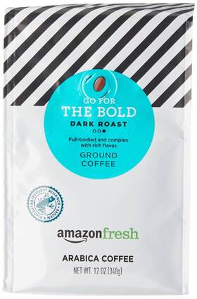 Amazon Fresh 195515006644 Amazonfresh Go For The Bold Ground Coffee Dark Roast 12 Ounce