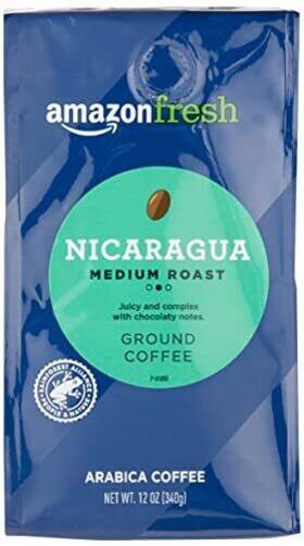 Amazon Fresh 195515007016 Direct Trade Nicaragua Ground Coffee Medium Roast 12 Oz