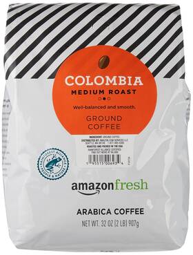 Amazon Fresh 313109092044 Colombia Ground Coffee Medium Roast 32 Oz
