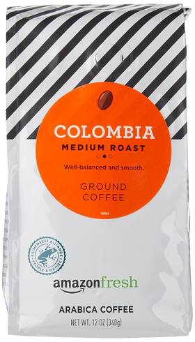 Amazon Fresh 744759328731 Colombia Ground Coffee Medium Roast 12 Ounce