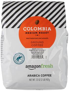 B072mq5brx Amazon Fresh Colombia Ground Coffee Medium Roast 32 Oz Bag