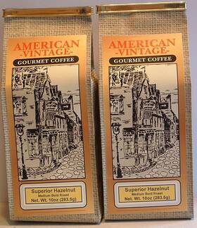 64442-2 American Vintage Coffee Superior Hazelnut 2/10oz Ground Dessert Fresh Roasted Medium Bold