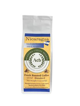 Aroma Coffee Bean 197644409358 Nicaragua Medium Roast Ground 8 Oz