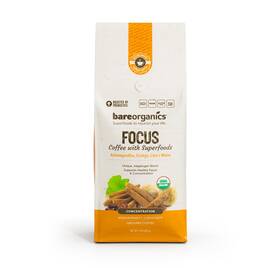 Bareorganics 726084054134 Artisan Ground Focus Bagged Coffee With Superfoods Medium Roast N