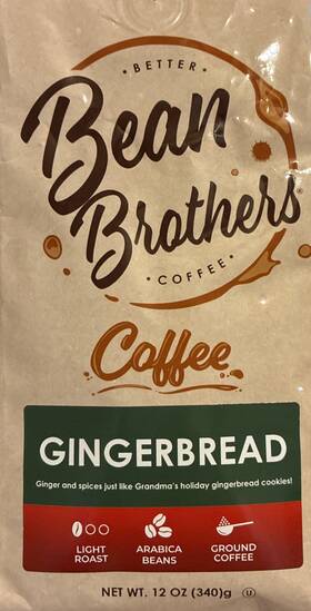 Bean Brothers 609846802849 7 X 12oz 100% Arabica Ground Coffee Gingerbread Light Roast