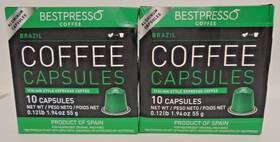 Bestpresso 842047189962 For Nespresso Machines 20 Capsules Brazil Italian Espresso Coffee