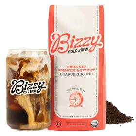 Bizzy 313042731796 Organic Cold Brew Coffee Smooth And Sweet Blend Coarse Ground M