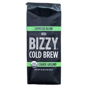 Bizzy 853204007678 Organic Cold Brew Coffee Espresso Blend Coarse Ground Micro Sift