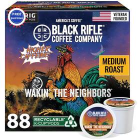 Black Rifle Coffee Company 840461212877 Pods Wakin The Neighbors High Caffeine 88 Count Arabica And Robusta Blend