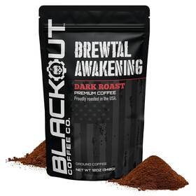 Blackout Coffee Co. 445048469403 Brewtal Awakening Ground Dark Roast Bold Flavor Fres