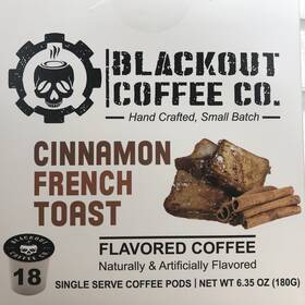 Blackout Coffee Co. 850015674204 Cinnamon French Toast Flavored Fresh K Cup 15 Ct Box 2/26
