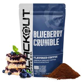 Blackout Coffee Co. 850015674402 Blueberry Crumble Flavored Ground 12 Ounce Pack Of 1 Black