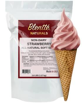 Blentte 187058000807 Nondairy Strawberry Soft Serve Mix For Creamy Vegan Frozen Treats