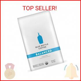 Blue Bottle Coffee 810471033366 Whole Bean Organic Balanced Medium Roast 12 Ounce Bag Pac
