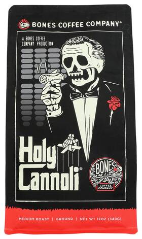 Bones Coffee 82847 Company Holy Cannoli Ground Medium Roast 12 Oz