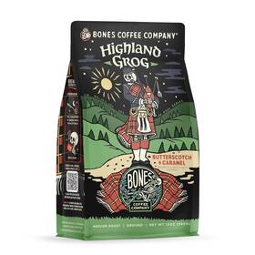 Bones Coffee Company 711181283877 Highland Grog Butterscotch Caramel Flavored Medium