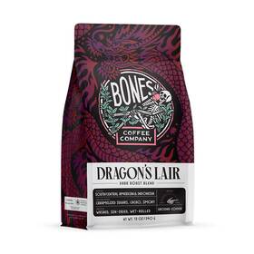 Bones Coffee Company 726084537033 Dragons Lair Dark Roast Low Acid Unflavored 12 Oz
