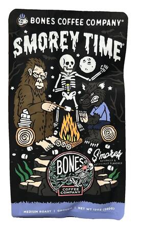 Bones Coffee Company 810036260824 Smorey Time Medium Roast Ground 12 Oz