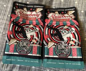 Bones Coffee Company 810036261449 2pk Strawberry Cheesecake Ground 12oz Medium Roast