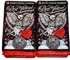 Bones Coffee Company 810036261968 2 X Co. Red Velvet Cake Medium Roast Ground 12oz /340g Free Ship