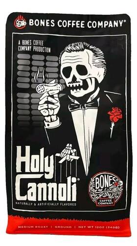 Bones Coffee Company 810036262125 Holy Cannoli Medium Roast Ground 12 Oz