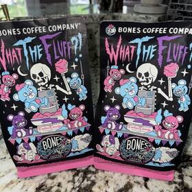 Bones Coffee Company 810036262866 What The Fluff Flavored X2 12 Oz Berry Cotton C&y Medium Roast