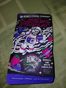 Bones Coffee Company 810036267731 Berry Chocolate Stardust Flavor Ground 12 Oz