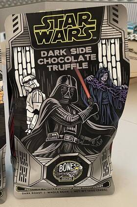Bones Coffee Company 810036268424 Star Wars Datk Side Chocolate Truffle Whole Bean 12oz
