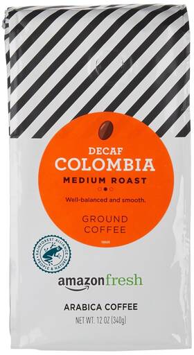 Brand Amazon Fresh 842379103216 Decaf Colombia Ground Coffee Medium Roast 12 Ounce Pack Of 1