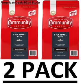 Branded 035700114009 2 Pack - Community Coffee Ground Dark Roast Signature Blend 46 Oz Total 92