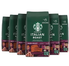 Branded 445011378305 6 Bags - Starbucks Italian Dark Roast Ground Coffee 100% Arabica