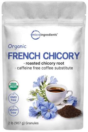 Branded 445029191163 Organic French Chicory Root 2lbs Roasted Granule Brews Like Regular