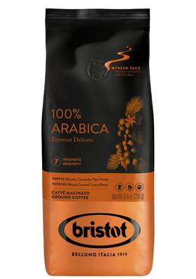 Bristot 001681022901 100% Arabica Ground Coffee Italian Espresso Delicato Medium Roast Groun