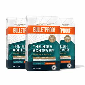 Bulletproof 445012631690 The High Achiever Ground Coffee 10 Ounce Pack Of 3 Medium-dark Roast