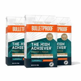 Bpf02551 Bulletproof 3 Pack-coffee The High Achiever Ground Medium-dark Roast 10 Oz Free Shipping