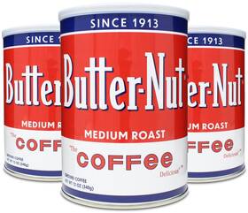 Butter-nut 850031763685 Original Blend Ground Coffee Medium Roast 12 Ounce Steel Can Pack Of 3