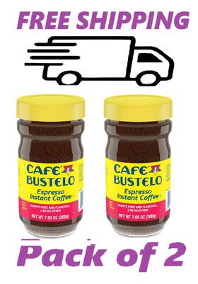 Caf Bustelo 047495754018 Pack Of 2 Cafe Espresso Style Dark Roast Instant Coffee 7.05 Oz Jar