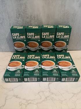 Caf La Llave 072323036004 Cafe Espresso 80 Pods Aluminum Capsules Intensity 10/2025 Lot Of 8