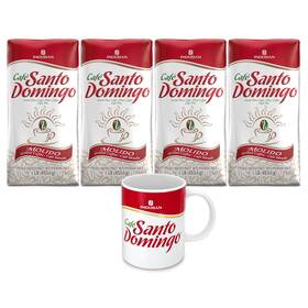 Caf Santo Domingo Induban 711181335576 Ground Coffee Medium Roast 16 Oz Bag Pack Of 4 Mug 11