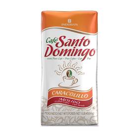 Caf Santo Domingo Induban 885401741062 Caracolillo 16 Oz Bag Ground Peaberry Coffee Medium Roa