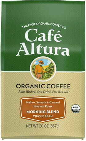 Cafe Altura 032843336244 Morning Blend Light Roast Organic Bag 1.25 Lb
