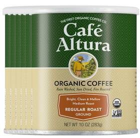 Cafe Altura 032843394626 Ground Organic Coffee Regular Roast 6 X 10 Oz